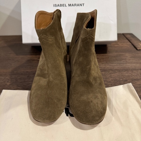 Isabel Marant Dicker Western Ankle Boots in Taupe Suede - Size 37 - Picture 2 of 5